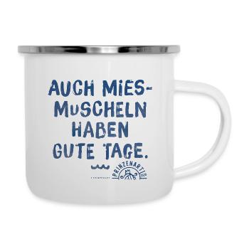 Miesmuschel und gute Tage (01) - Emaille-Tasse - Weiß - Rechts