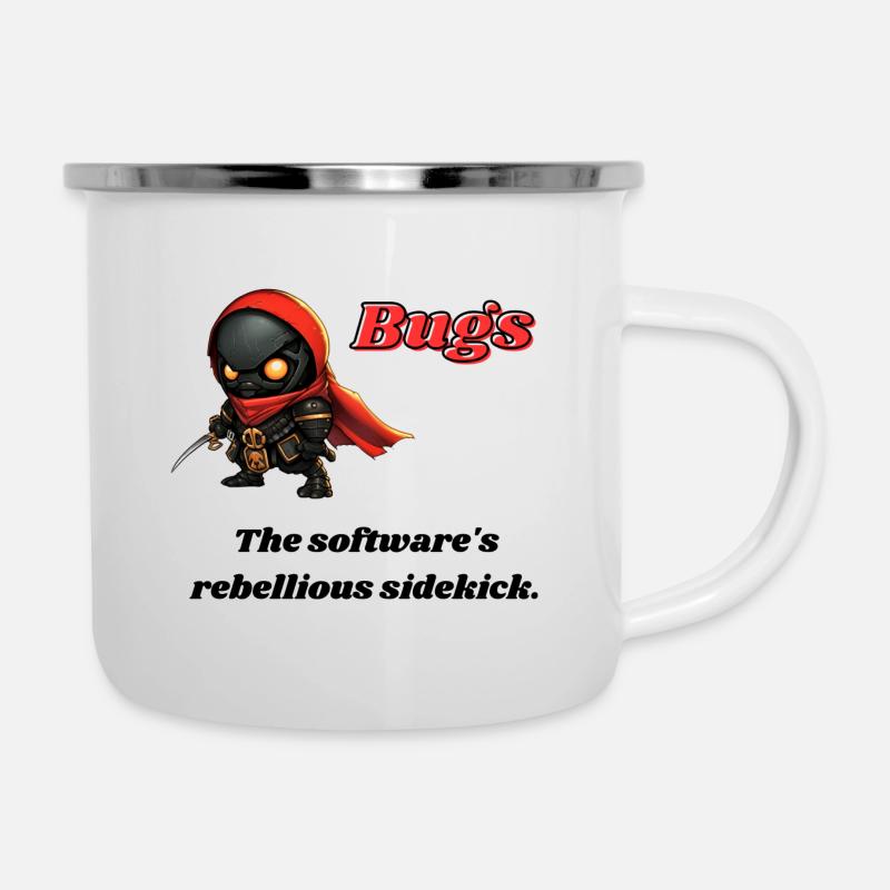 Bugs - La spalla ribelle del software. - Tazza smaltata - bianco