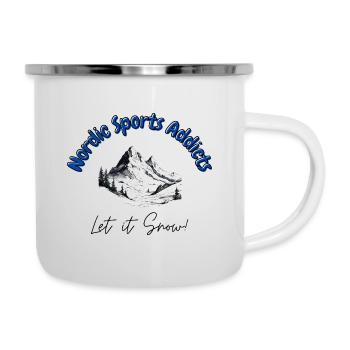 Nordic Sports Addicts - Lass es schneien - Emaille-Tasse - Weiß - Rechts