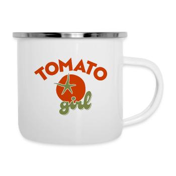 Tomate Fille Tomates d’été Italie du Sud - Tasse émaillée - blanc - Droite
