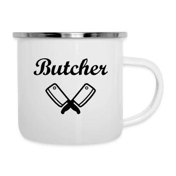 Boucher - Boucherie - Tasse émaillée - blanc - Droite