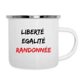 Liberté, égalité, randonnée - Tasse émaillée - blanc - Droite
