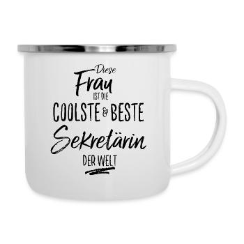 sekretärin die Beste (s) - Emaille-Tasse - Weiß - Rechts