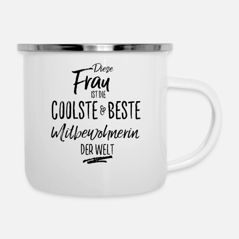 mitbewohnerin - die Beste (s) - Emaille-Tasse - Weiß