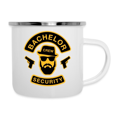 Bachelor Security - JGA T-Shirt - Bräutigam Shirt - Emaille-Tasse