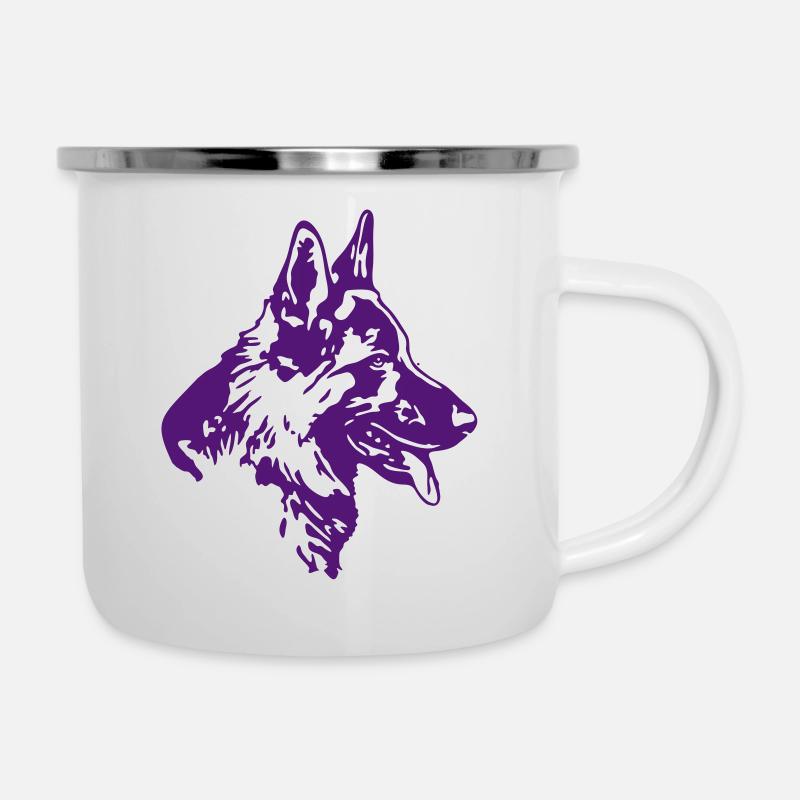 318 Deutscher Schäferhund - Emaille-Tasse - Weiß