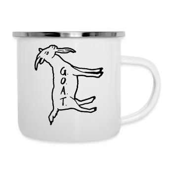 Chèvre 90 ° gauche - Tasse émaillée - blanc - Droite