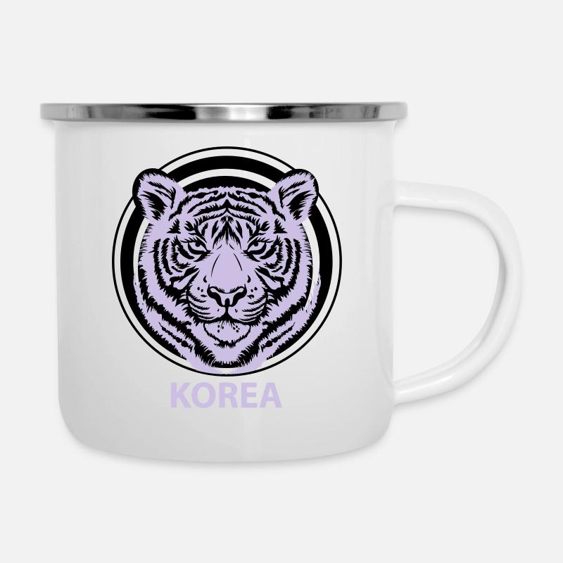 Korea - Emaille-Tasse - Weiß