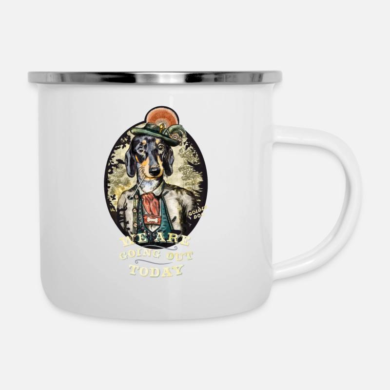 Teckel - Tasse émaillée - blanc
