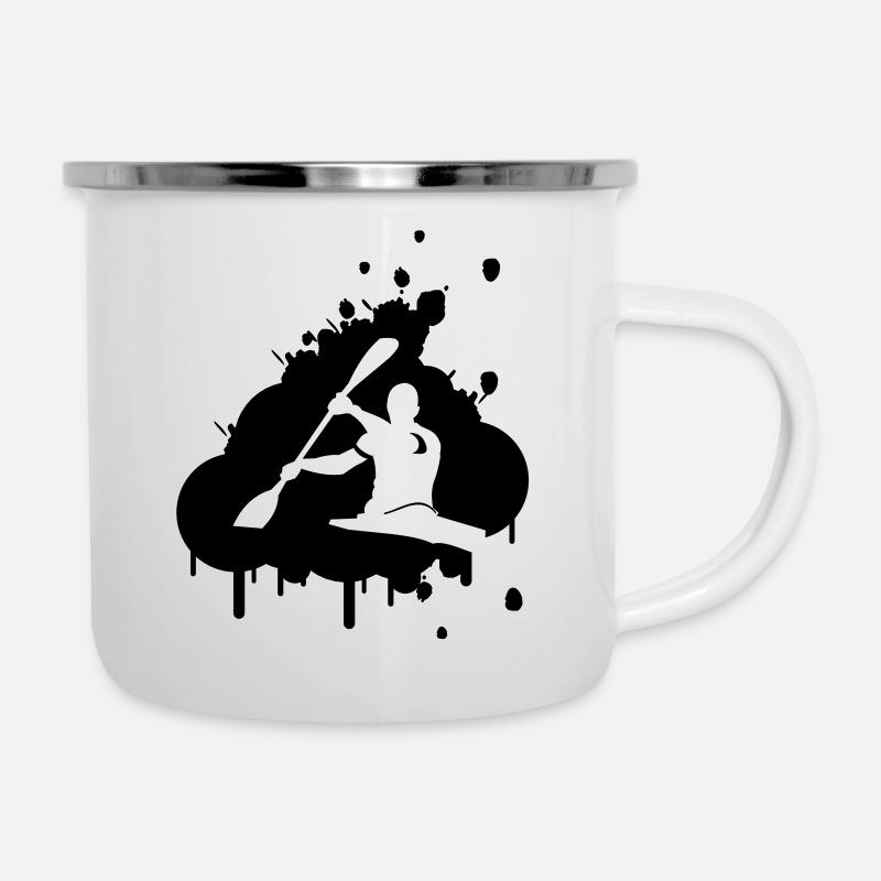 kanu_logo - Emaille-Tasse - Weiß