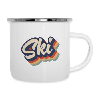 Ski - Emaille-Tasse - Weiß - Rechts