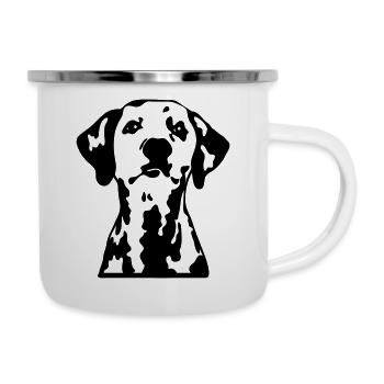 Dalmatiner - Emaille-Tasse - Weiß - Rechts