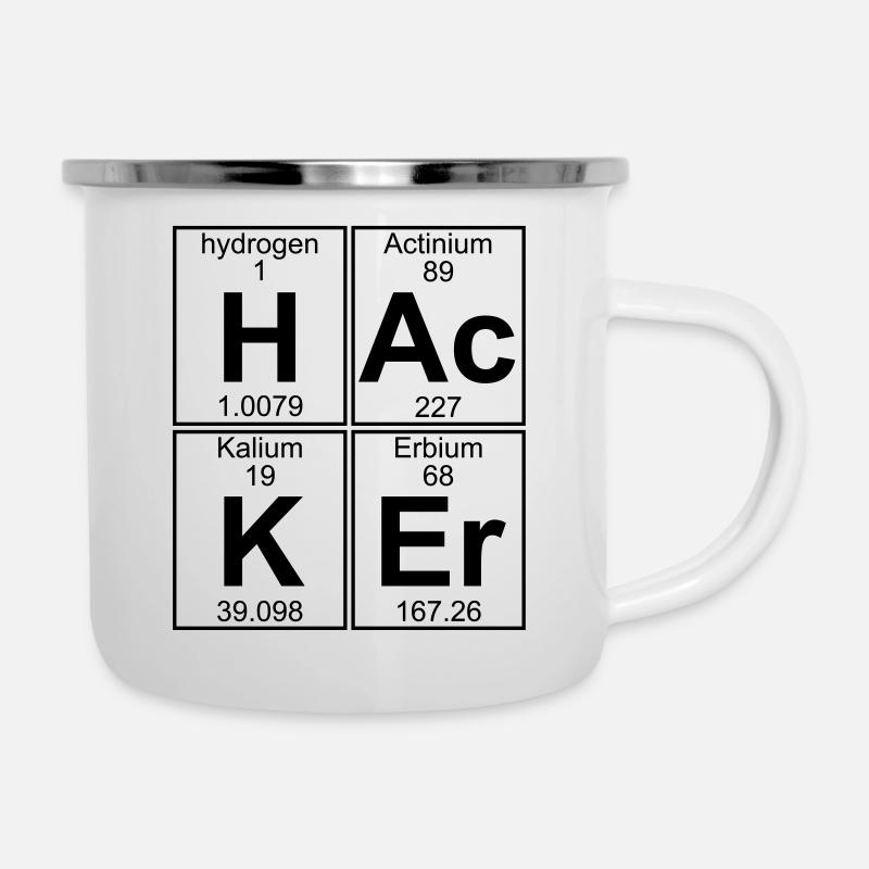 H-Ac-K-Er (hacker) - Full - Tasse émaillée - blanc