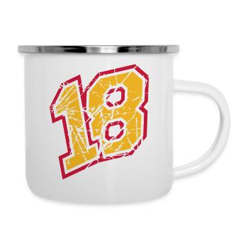 18 rayures colorées fissures numéro de parti dix-huit année complète - Tasse émaillée - blanc - Droite