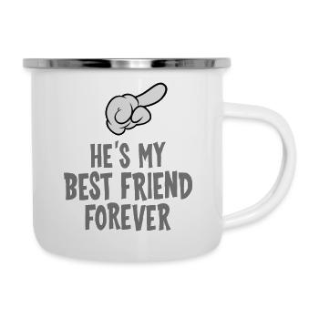 He´s My Best Friend Forever (right) - Emaille-Tasse - Weiß - Rechts