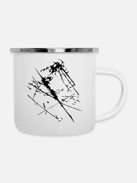 Kratzer Risse Zerkratzt - Emaille-Tasse - Weiß