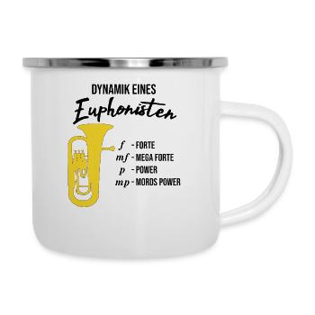 Euphonium - Dynamik eines Euphonisten - Emaille-Tasse - Weiß - Rechts
