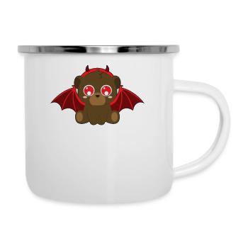 Cute bear devil bat halloween - Camper Mug - white - Right