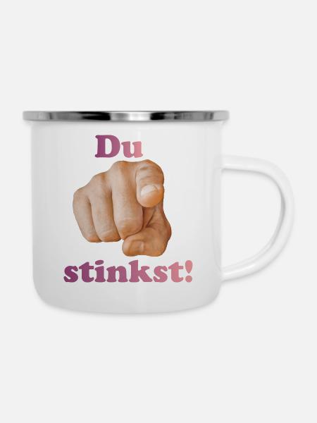 Du stinkst - Emaille-Tasse - Weiß