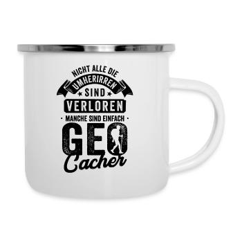 Geocaching Geschenk - Emaille-Tasse - Weiß - Rechts