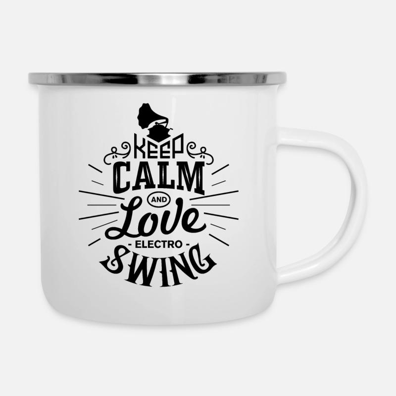 Keep Calm And Love Electro Swing Noir - Tasse émaillée - blanc
