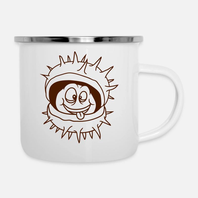 visage de dessin animé comique - Tasse émaillée - blanc