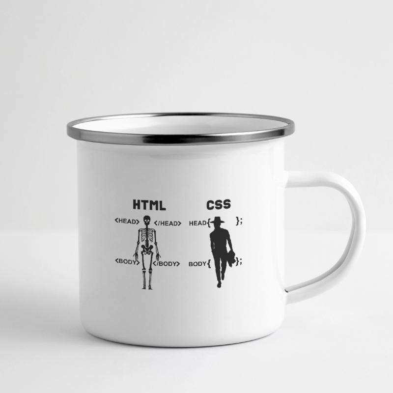 HTML vs CSS Programmiersprache Emaille-Tasse