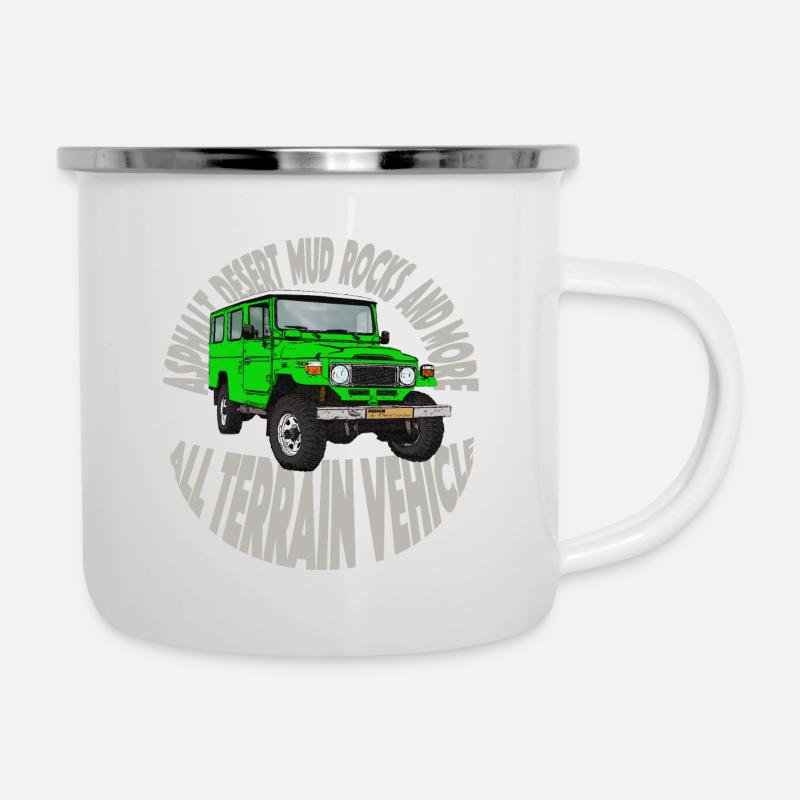 Désert et boue J4 vert - Tasse émaillée - blanc