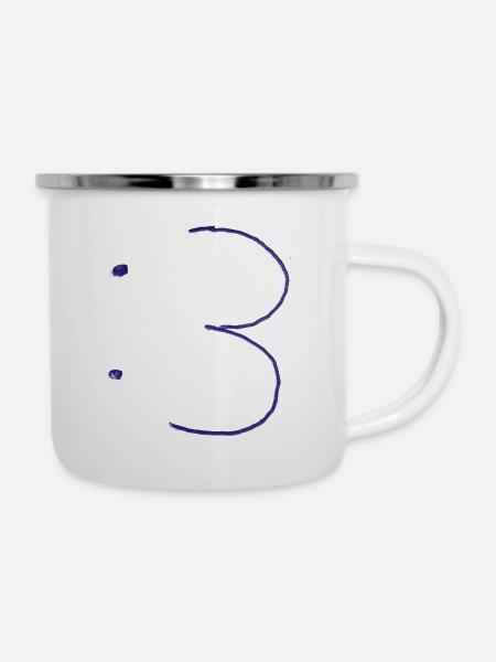 :3 shitty Design 16 - Emaille-Tasse - Weiß
