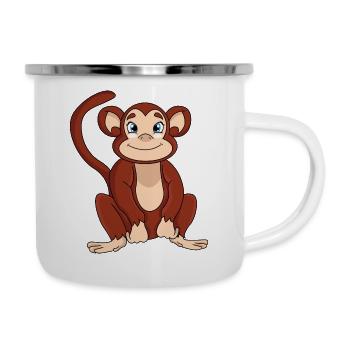 Singe - Tasse émaillée - blanc - Droite