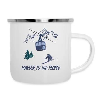 Powder to The People Ski Lift Scene Winter Sports - Camper Mug - white - Right