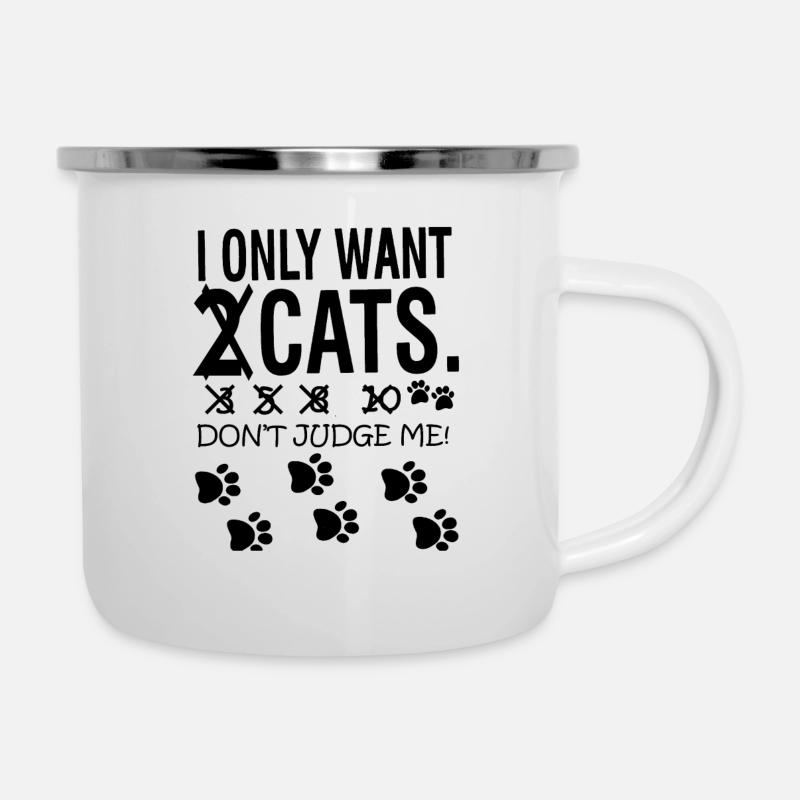 Viele Katzen - Emaille-Tasse - Weiß