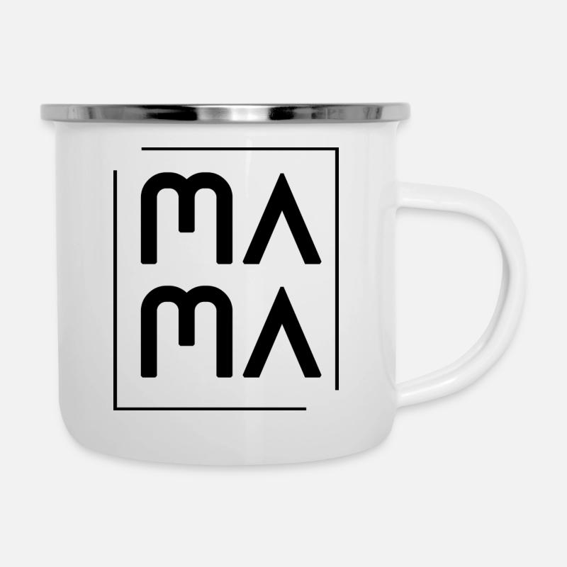 Mama - Emaille-Tasse - Weiß