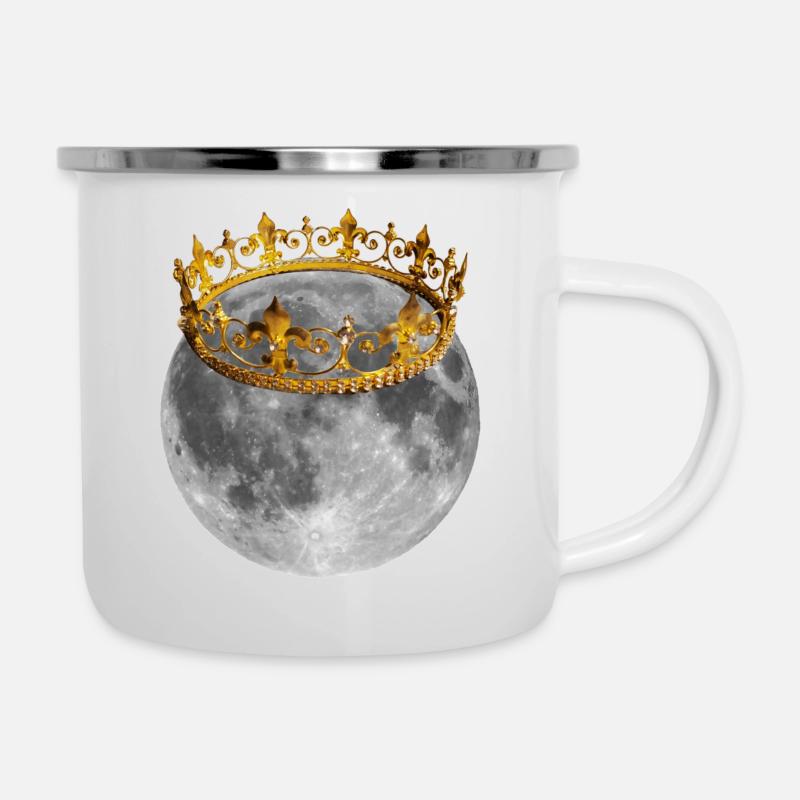 Moon with crown - Camper Mug - white