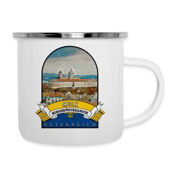 Niederösterreich Melk Österreich Souvenir - Emaille-Tasse - Weiß - Rechts