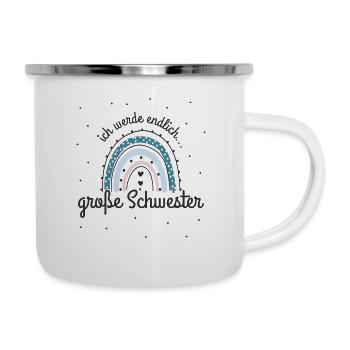 Ich werde Große Schwester / Big Sister - Emaille-Tasse - Weiß - Rechts