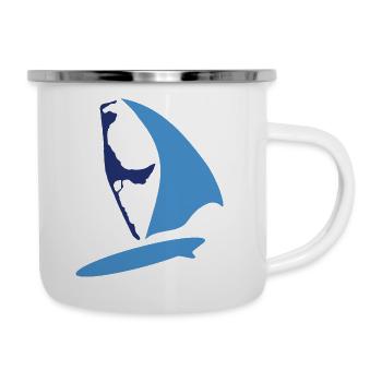 sylt surfer blau - Emaille-Tasse - Weiß - Rechts
