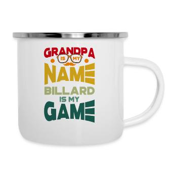 Grand-père est mon nom Le billard est mon jeu - Tasse émaillée - blanc - Droite