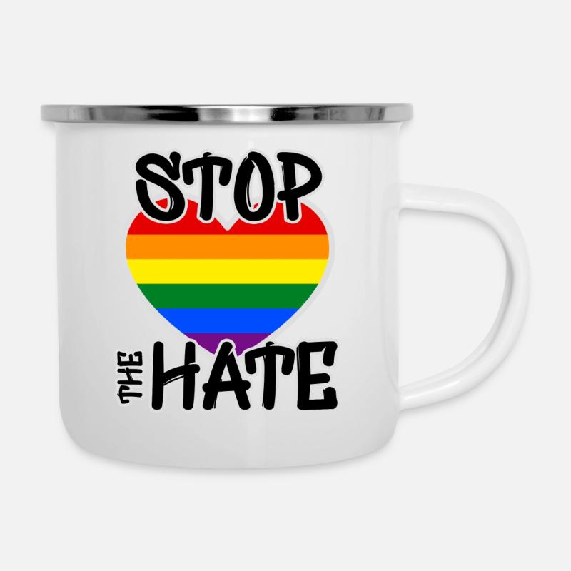 Stop the hate - LGBTIA+ - Camper Mug - white