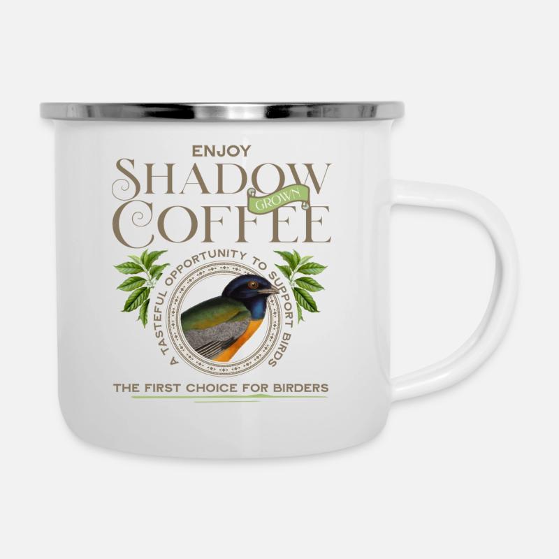 SHADOW grown COFFEE - Emaille-Tasse - Weiß