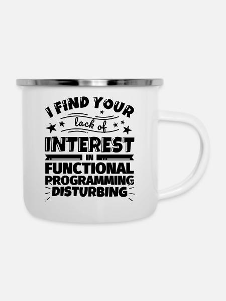 Funktionale Programmierung lustiges Geschenk - Emaille-Tasse - Weiß
