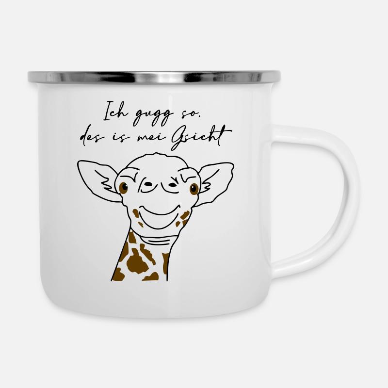 Giraffe - Emaille-Tasse - Weiß