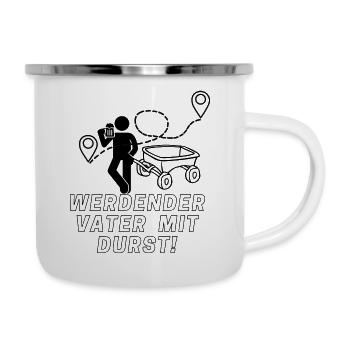 Werdender Vater mit Durst! - Emaille-Tasse - Weiß - Rechts