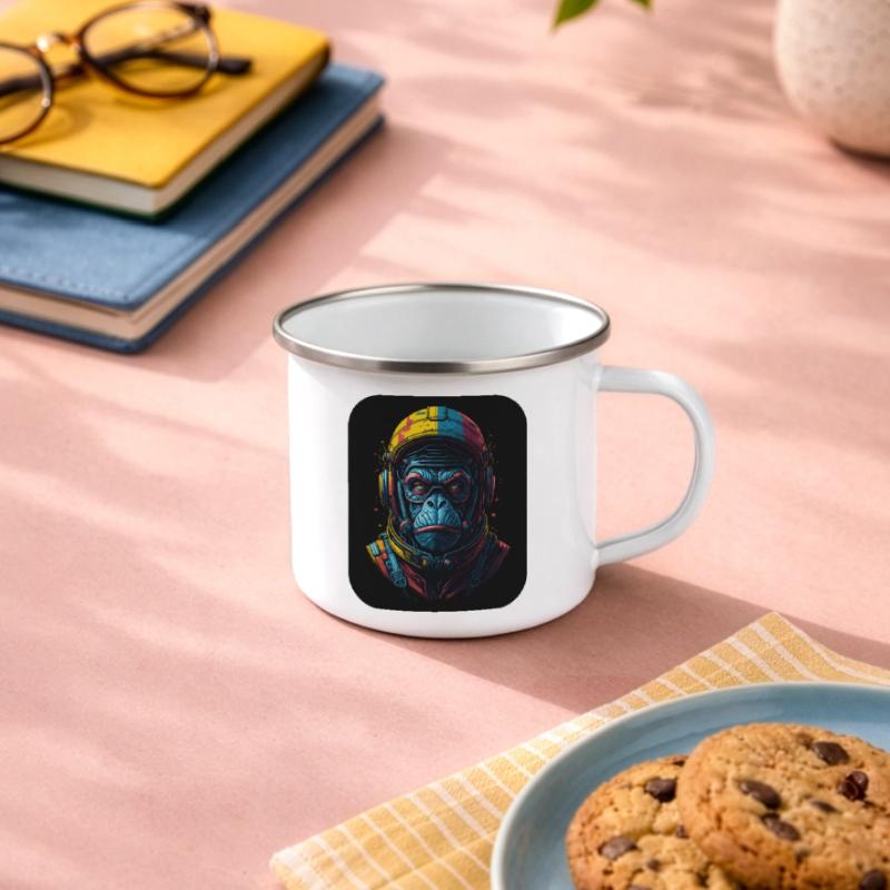 Space Monkey | Combinaison spatiale APE | Voyage spatial de singe Tasse émaillée