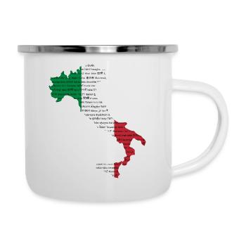 Italie : de nombreuses langues - Tasse émaillée - blanc - Droite