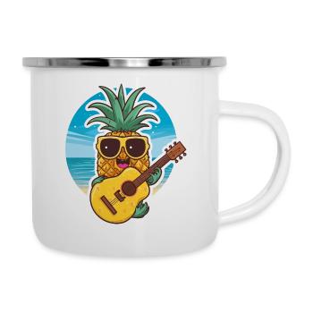 Ukulele Pineapple - Emaille-Tasse - Weiß - Rechts