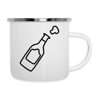 sektflasche mit Korken 1 - Emaille-Tasse - Weiß - Rechts