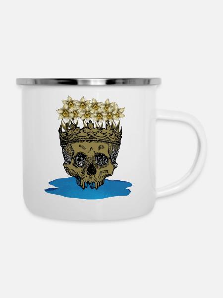 Tod des Narziss - Emaille-Tasse - Weiß