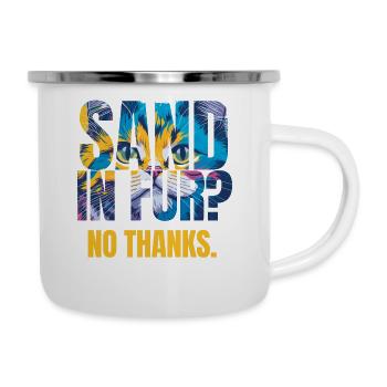 Farbenfrohes Splash Art Katzendesign - Emaille-Tasse - Weiß - Rechts