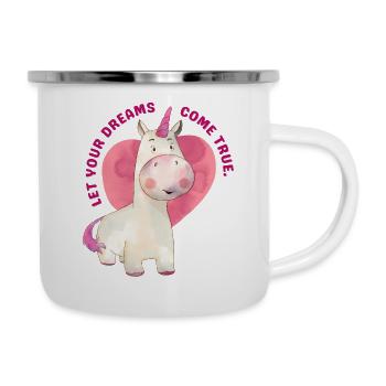 Cute unicorn "Let you dreams come true" - Camper Mug - white - Right